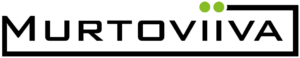 Murtoviiva logo, geometrinen, dynaaminen teksti, murtoviiva mustalla tekstillä, jossa i:n pisteet ovat limen vihreällä.