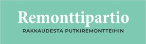 Remonttipartion logokuvake, jossa lukee mintunvihreällä serif fontilla remonttipartio